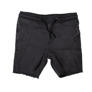 Hudson Drawstring Skater‎ Stretch Black Shorts 2T Toddler Raw Hem Boys Punk Goth
